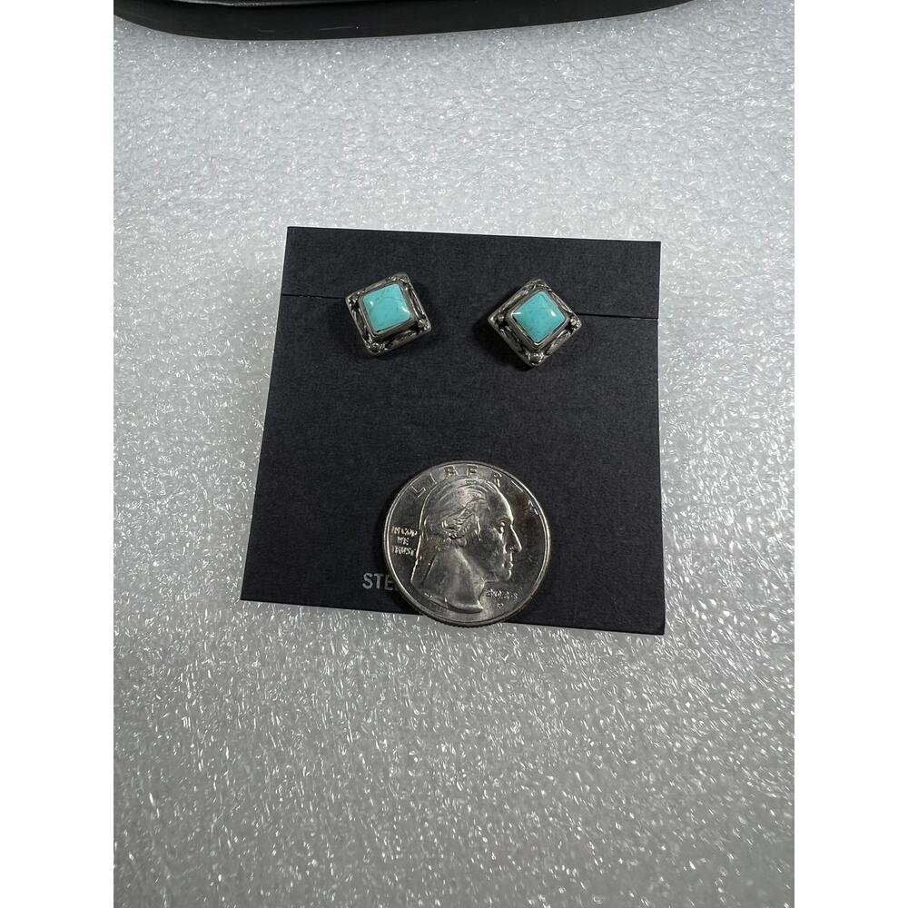 Vintage Sterling Silver Turquoise Southwestern Country Western Rodeo Deadstock - Picture 12 of 16